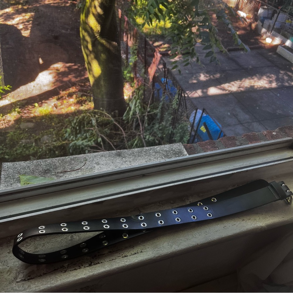 Hot Topic Black Belt with Silver Eyelets